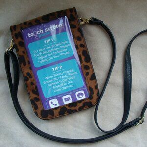 leopard print touch screen purse